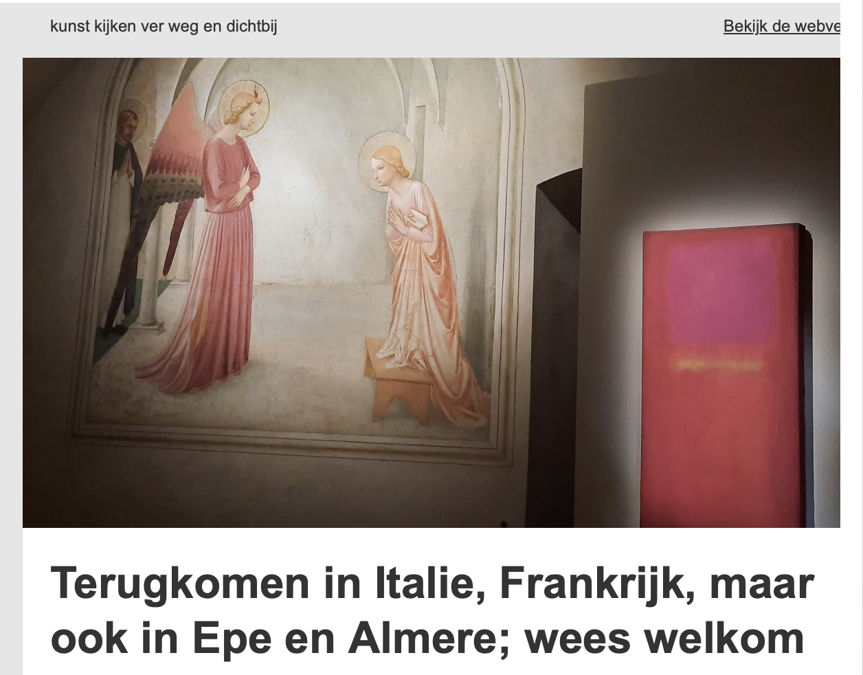 kunst dichbij en veraf